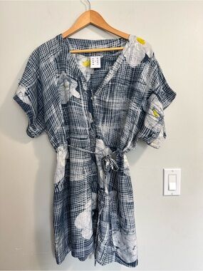 Osei Duro Toss Kimono Button Up Tie Waist Dress